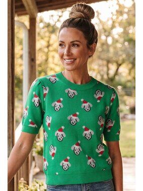 Christmas Dog Sweater Short Sleeve Crewneck Santa Hat Puppy Knit Pullover Top